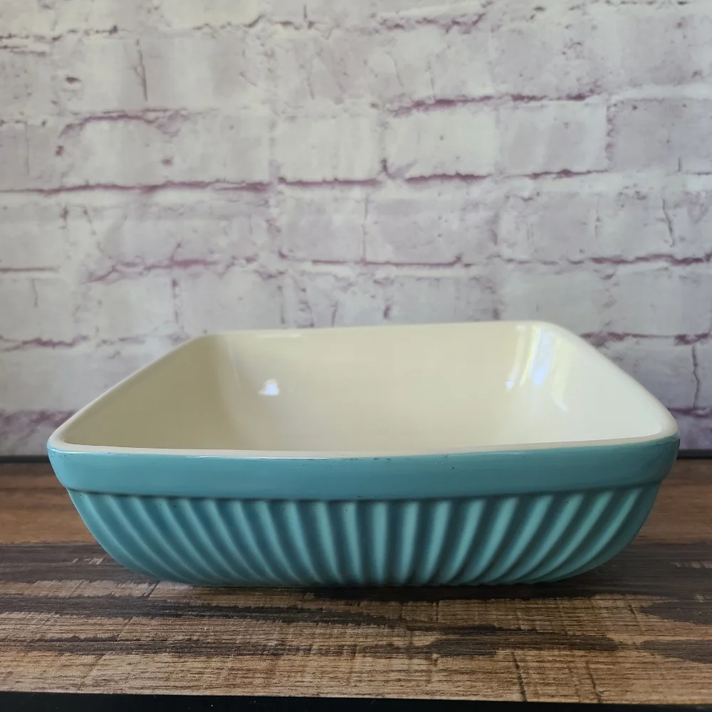 Ethos UK Design Aqua Cream Ceramic Square Baking Serving Dish 10